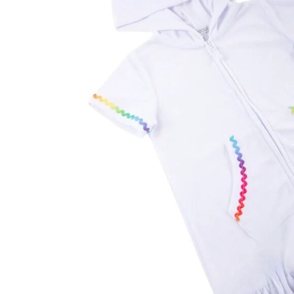 Flapdoodles 2T Pink Flamingo 2-piece Swim Set UPF Swimsuit + Coverup Dress NWT - Picture 5 of 7